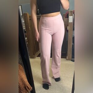 Pink High-Waisted Pants